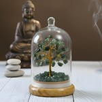 Green Aventurine Wish Tree In Glass Dome
